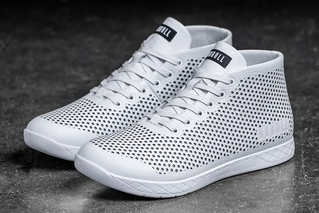 WHITE LEATHER MID TRAINER (WOMEN'S)