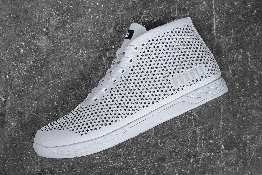 WHITE LEATHER MID TRAINER (WOMEN'S)