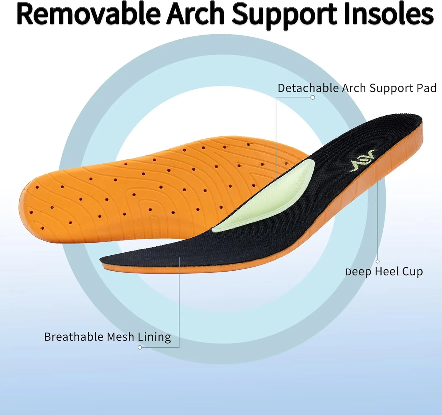 Wide Toe Box Arch Support Walking Shoes for Men | Orthotic Plantar Fasciitis Tennis Sneakers | Slip On Athletic Running Shoes