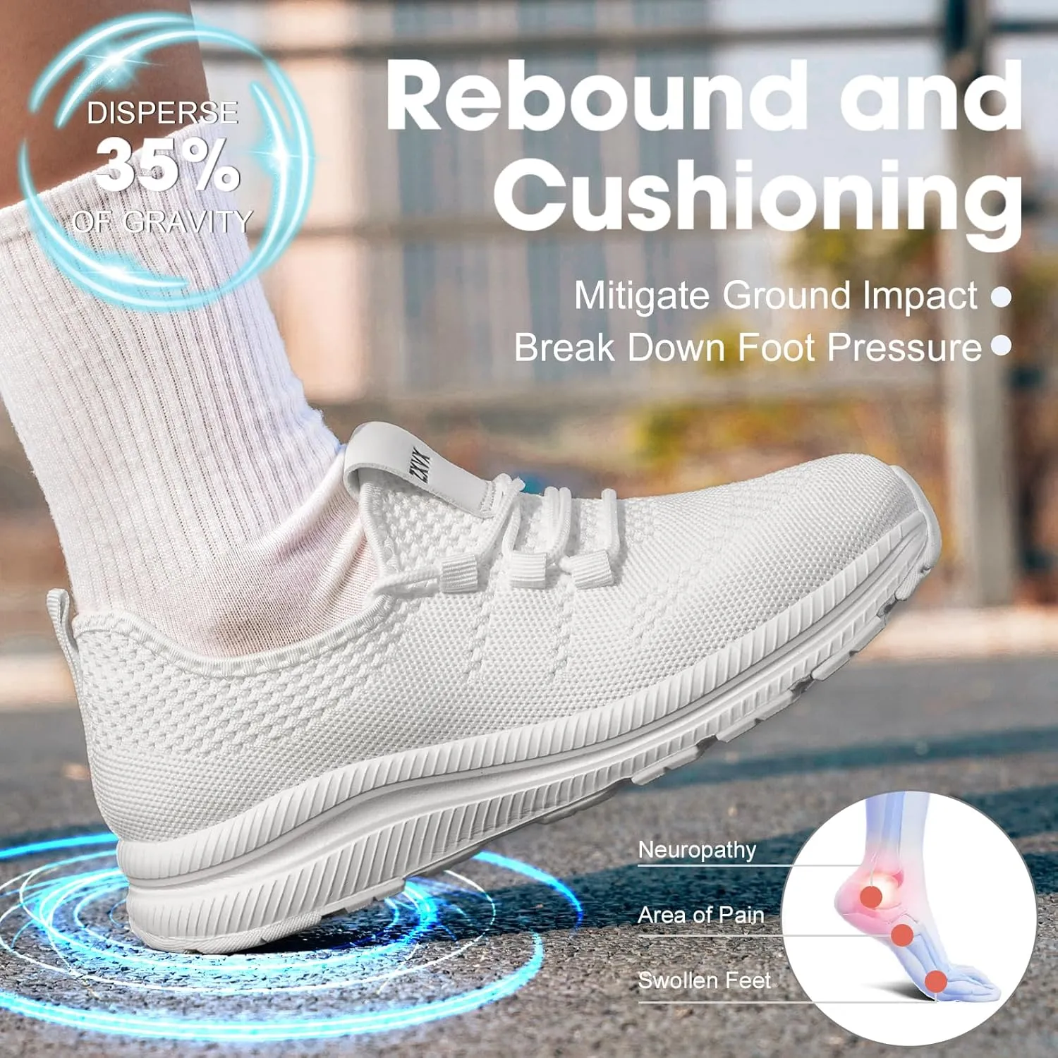 Wide Toe Box Shoes Women Non-Slip Wide Width Sneakers Ultra Light Extra Wide Road Running Shoes for Women Breathable Tennis Walking Gym Workout Trainer 6-12
