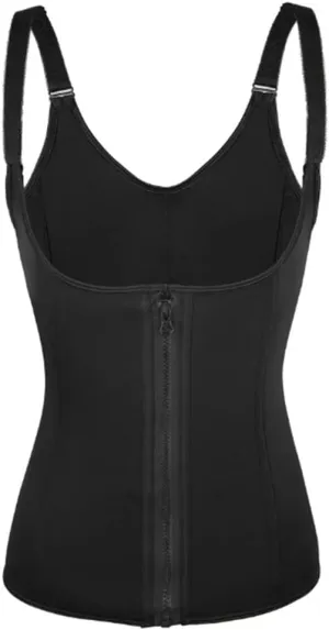 Woman Waist Trainer Latex Zip Hooks Vest Tummy Belly Girdle Body Shaper Trimming Cincher