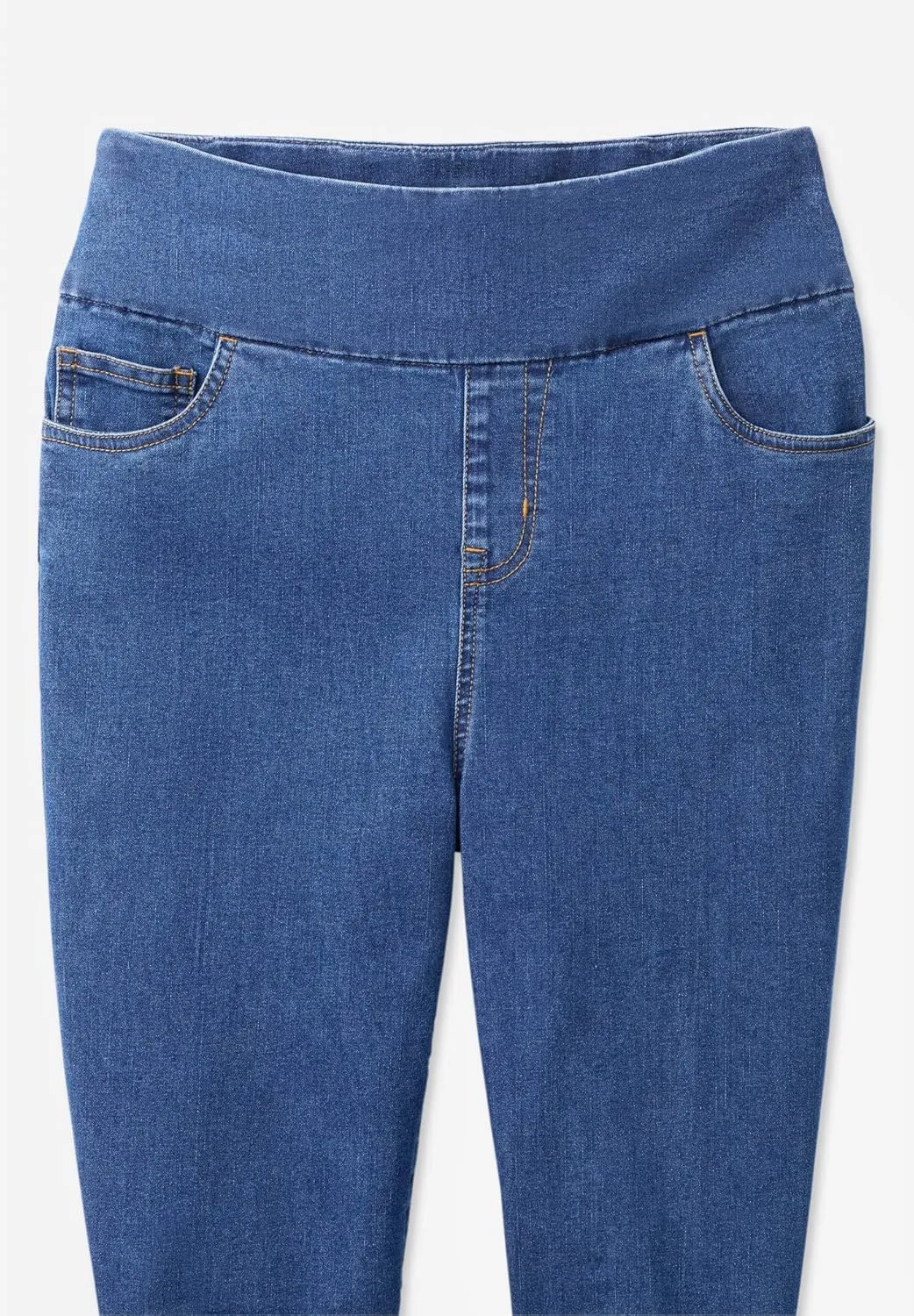 Woman Within Plus Size Flex-Fit Pull-On Denim Capri
