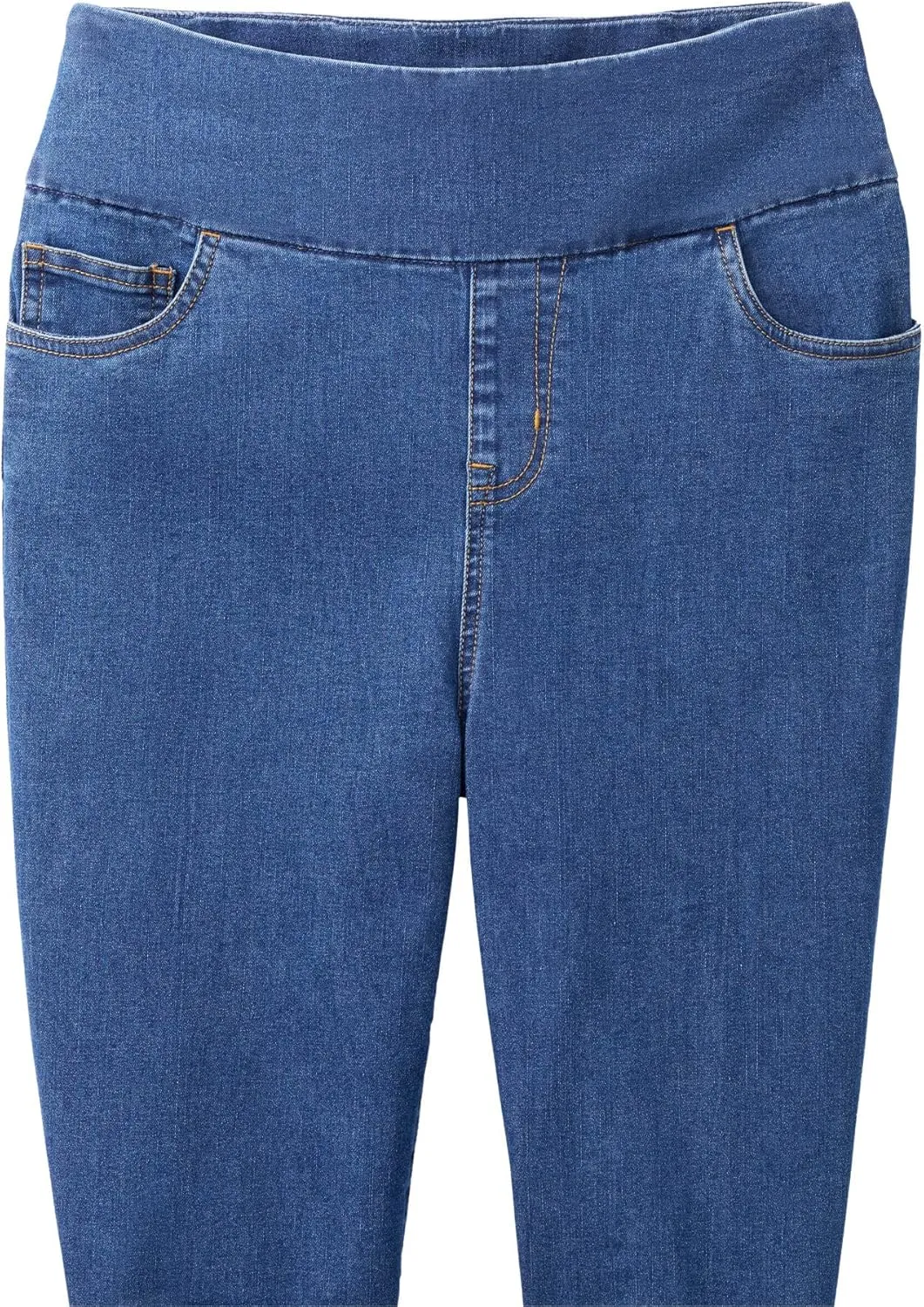 Woman Within Plus Size Flex-Fit Pull-On Denim Capri