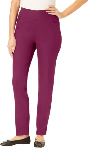 Woman Within Plus Size Flex-Fit Pull-On Straight-Leg Denim Jean