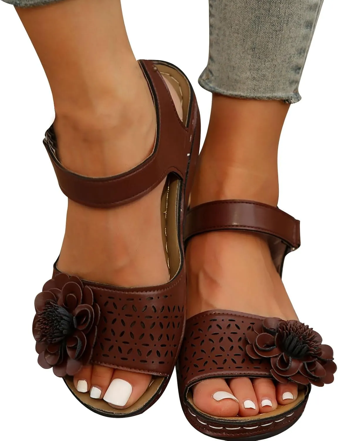 Women Flat Sandals 2024 Fashion Flatform Ankle Buckle Criss Cross Band Straps Sandals Shoes