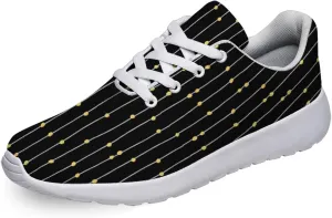 Women Men Lines Gold Foil Dots Shoes Personalited Running Shoes Athletic Tennis Sneakers Gifts
