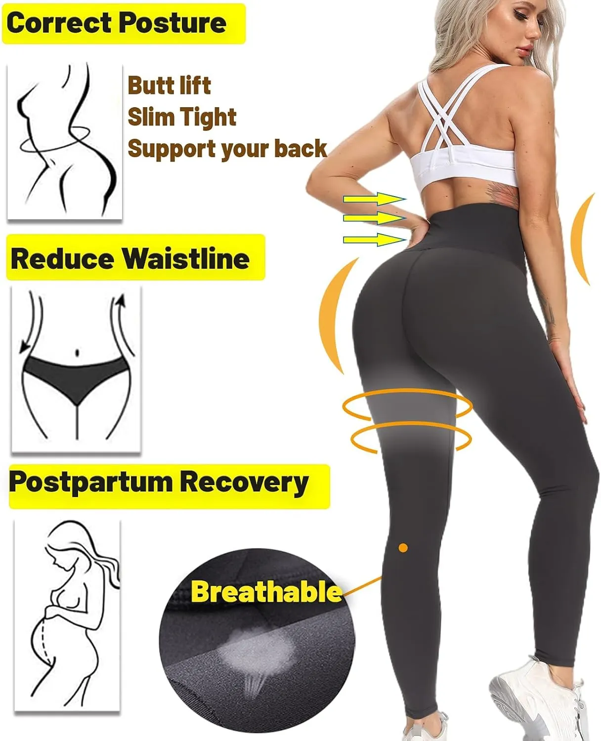 Women Scrunch Butt Lifting Workout Leggings High Waisted Tummy Compression Seamless Yoga Pants Gym Athletic Tights