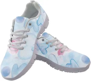 Women Shoes Lightweight Breathable Running Shoes Lace Up Walking Tennis Sneakers White Sole
