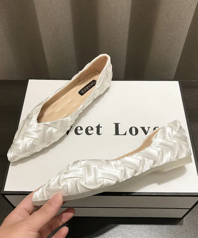 Women Soft Comfy Apricot Flat Shoes Pointed Toe