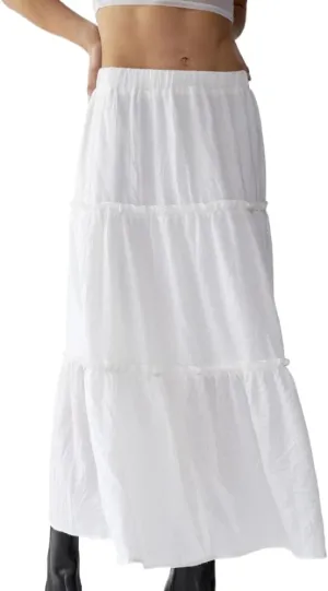 Women Summer Coquette Long Skirts Cute Pleated A Line Flowy Tiered Cottagecore Preppy Aesthetic Maxi Vacation Skirt