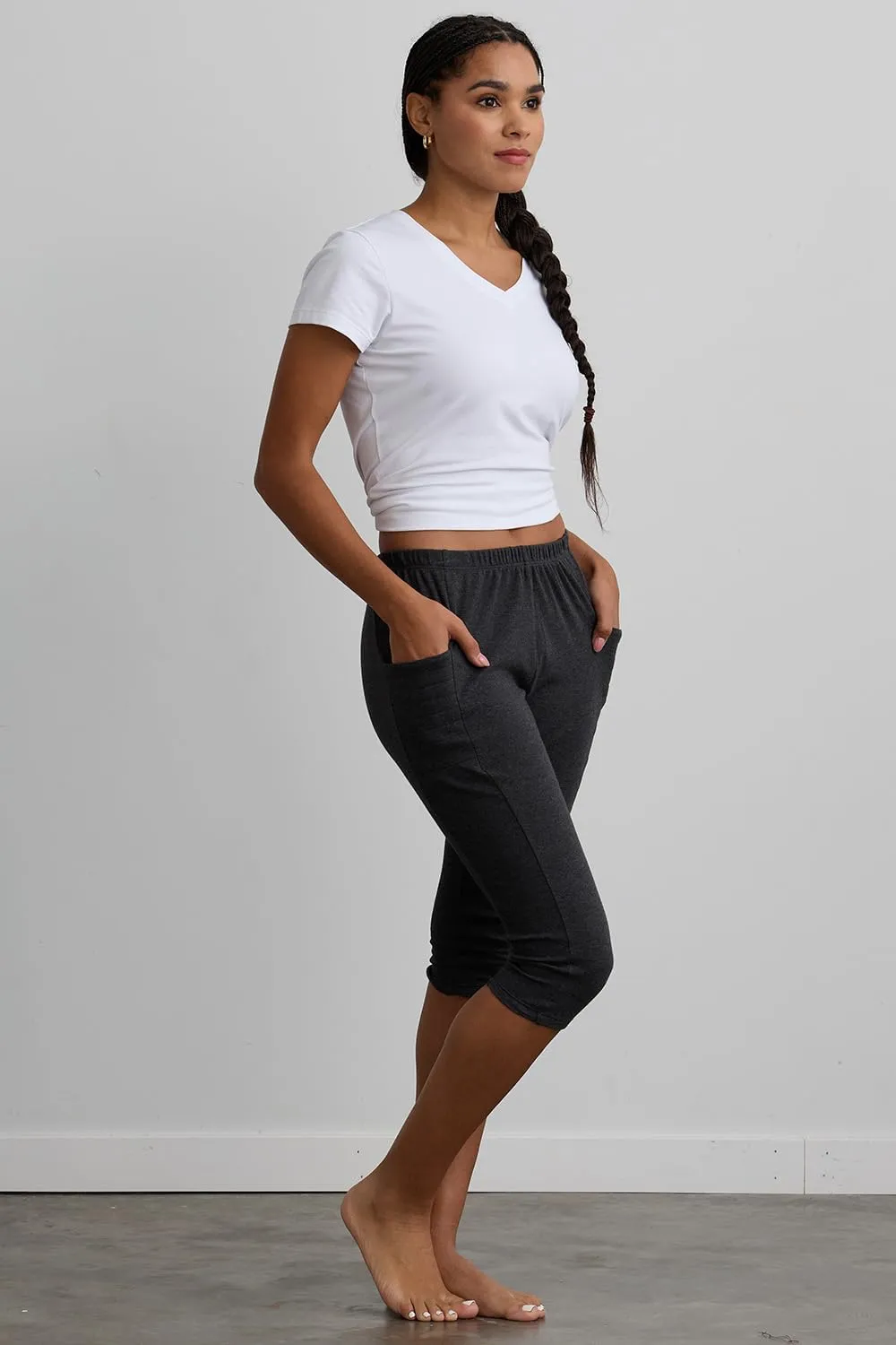 Women's 100% Organic Pima Cotton Capri Leggings