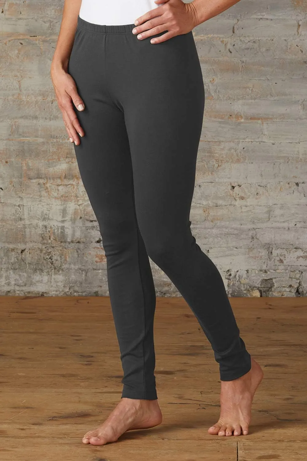 Women's 100% Organic Pima Cotton Leggings Pants - Ankle Length - 26" Inseam