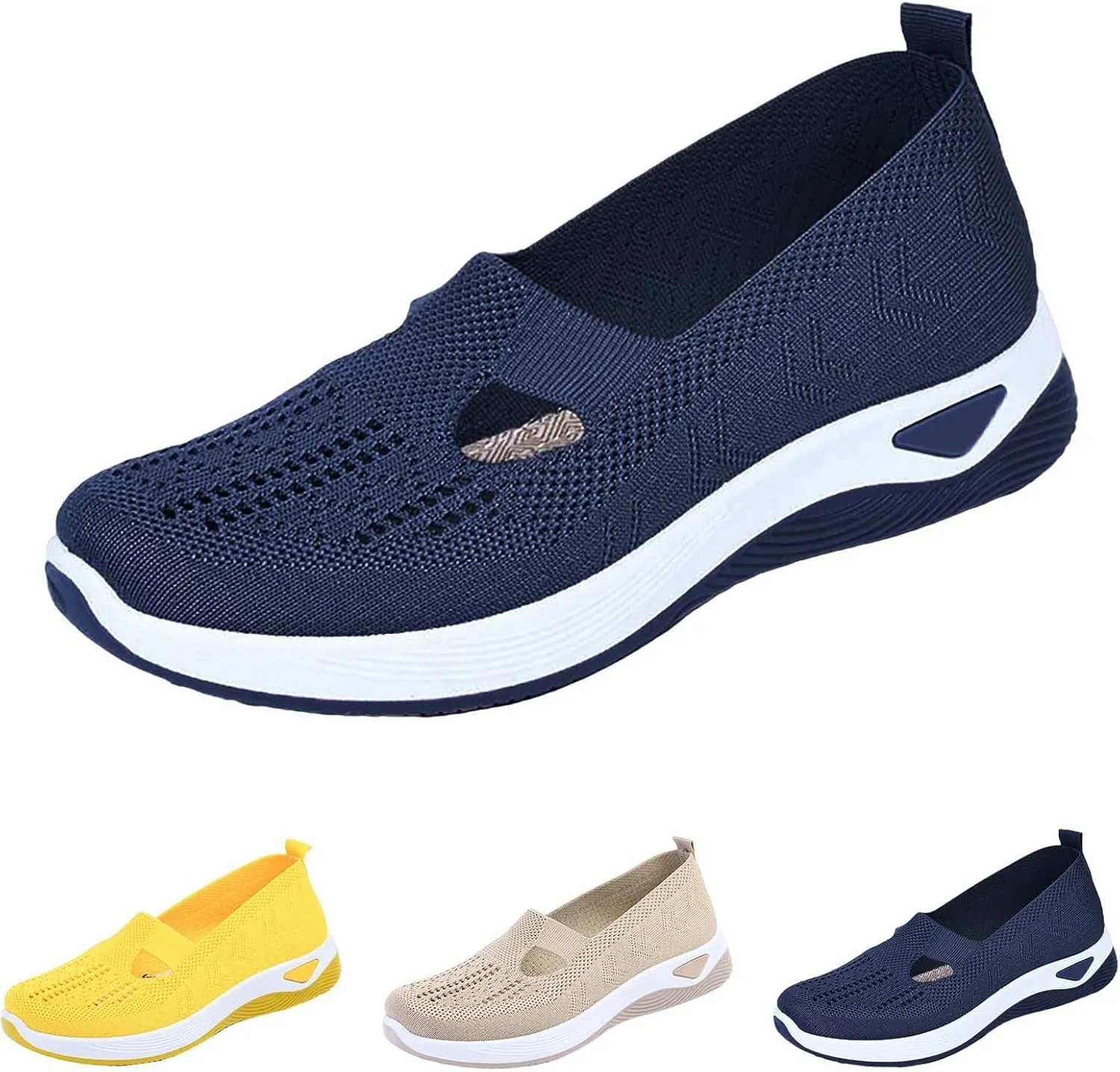 Women'S Breathable Soft Shoes Hands Free Slip On Arch Support Sneakers Walking Foam Go Running Shoes