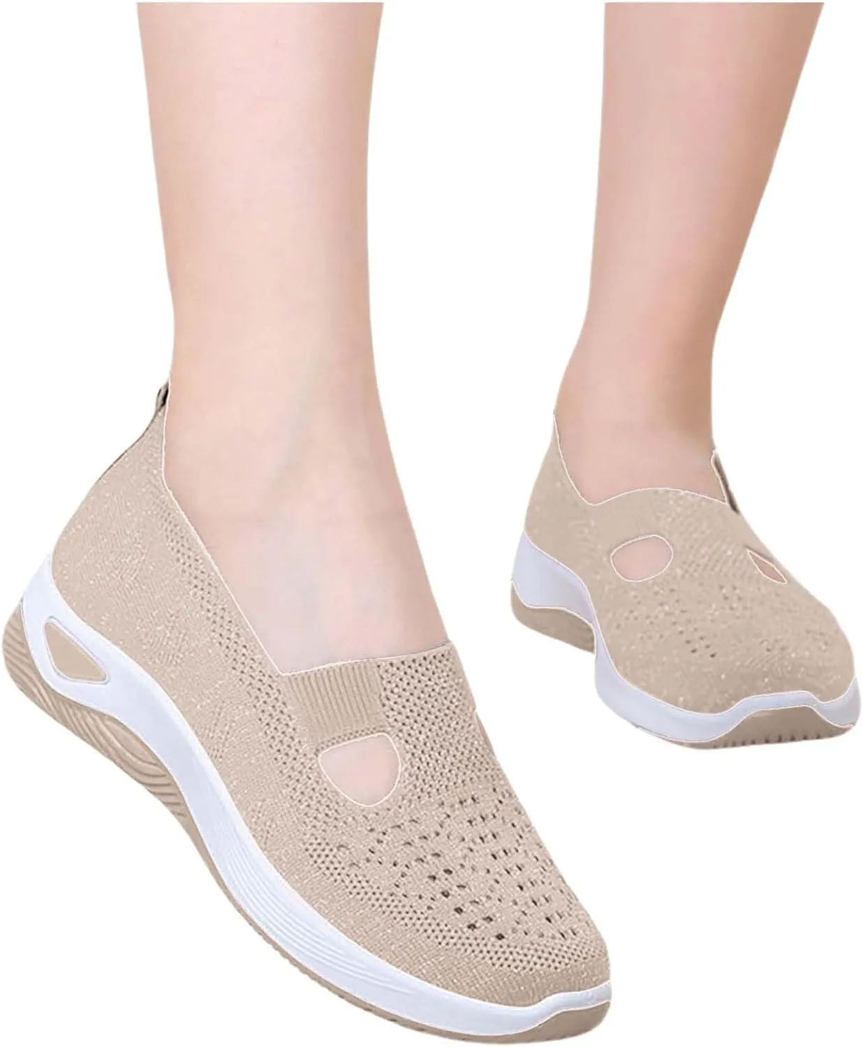 Women'S Breathable Soft Shoes Hands Free Slip On Arch Support Sneakers Walking Foam Go Running Shoes