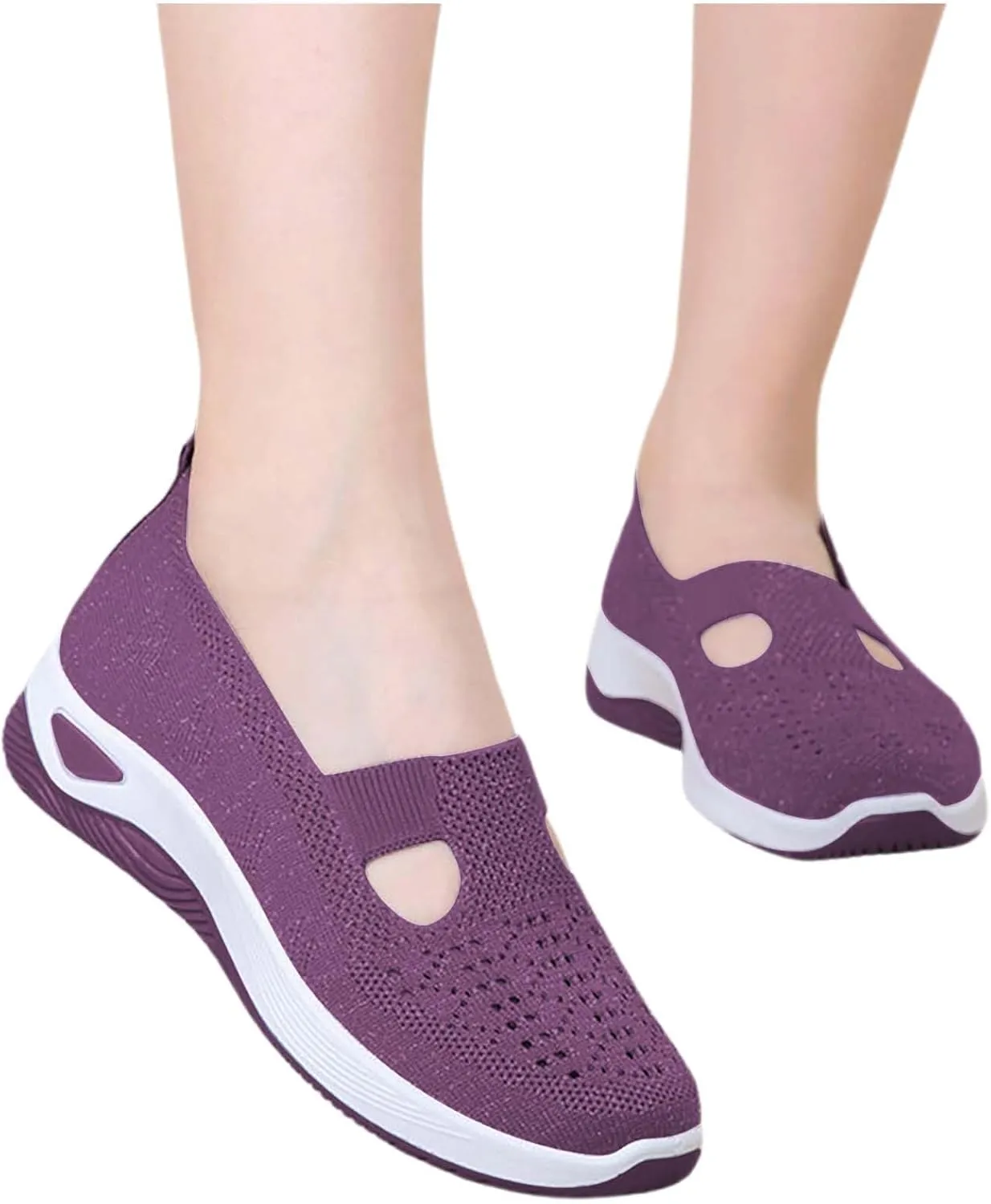 Women'S Breathable Soft Shoes Hands Free Slip On Arch Support Sneakers Walking Foam Go Running Shoes