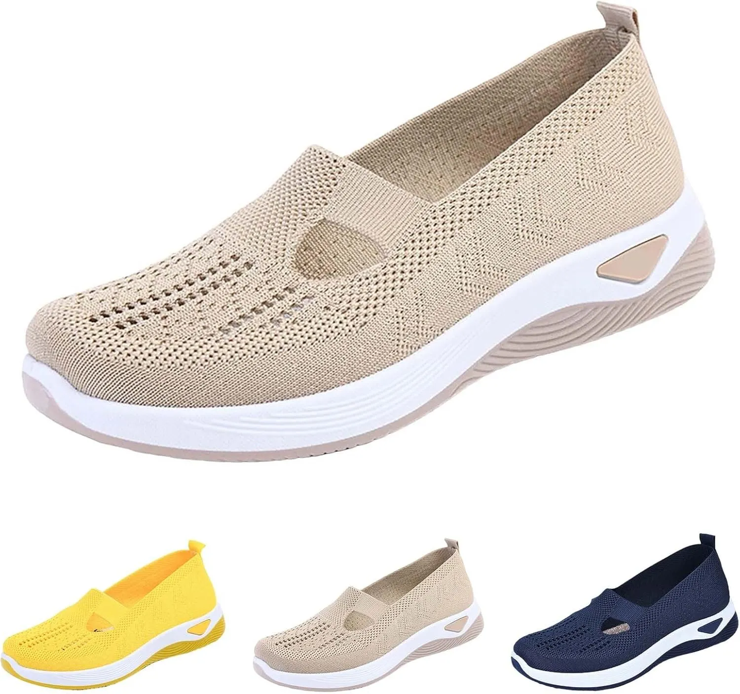 Women'S Breathable Soft Shoes Hands Free Slip On Arch Support Sneakers Walking Foam Go Running Shoes