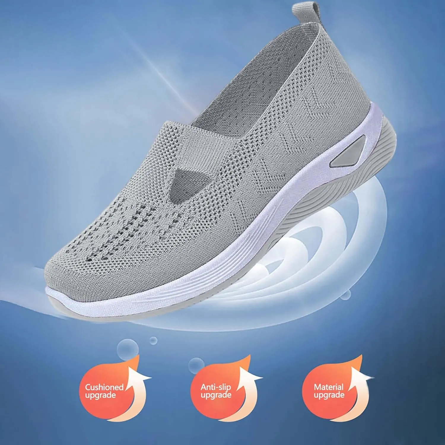 Women'S Breathable Soft Shoes Hands Free Slip On Arch Support Sneakers Walking Foam Go Running Shoes