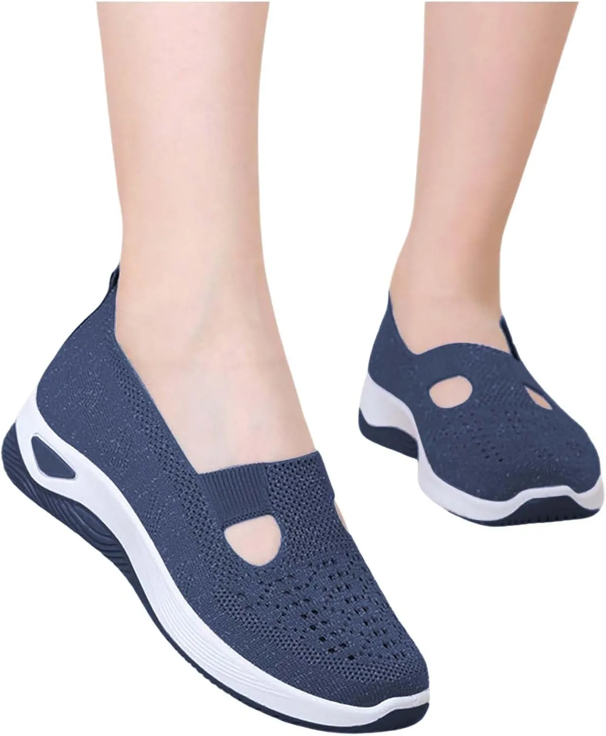 Women'S Breathable Soft Shoes Hands Free Slip On Arch Support Sneakers Walking Foam Go Running Shoes