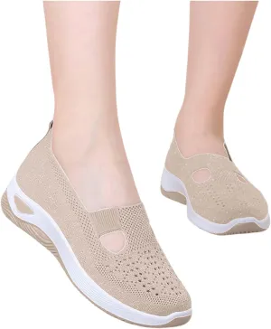 Women'S Breathable Soft Shoes Hands Free Slip On Arch Support Sneakers Walking Foam Go Running Shoes