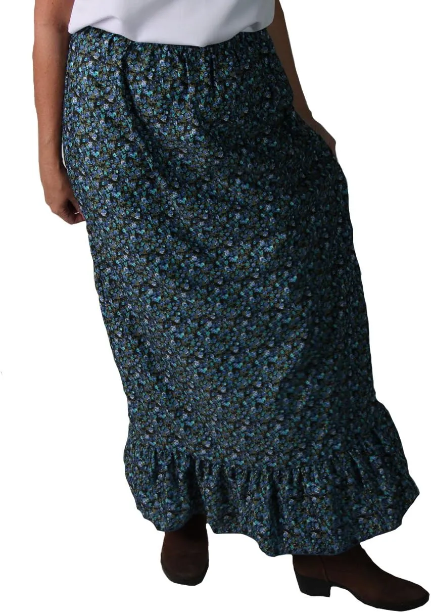 Women's Calico Pioneer Peasant Costume Skirt (Choose Color and Size)