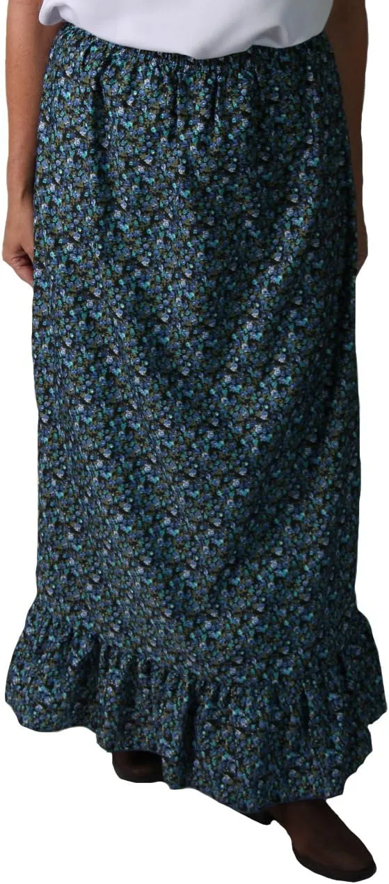 Women's Calico Pioneer Peasant Costume Skirt (Choose Color and Size)