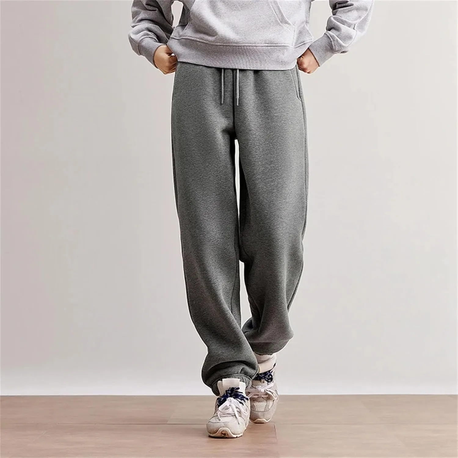 Women's Cuffed Fleece Sweatpants - Thickened Warmth & Elastic Comfort