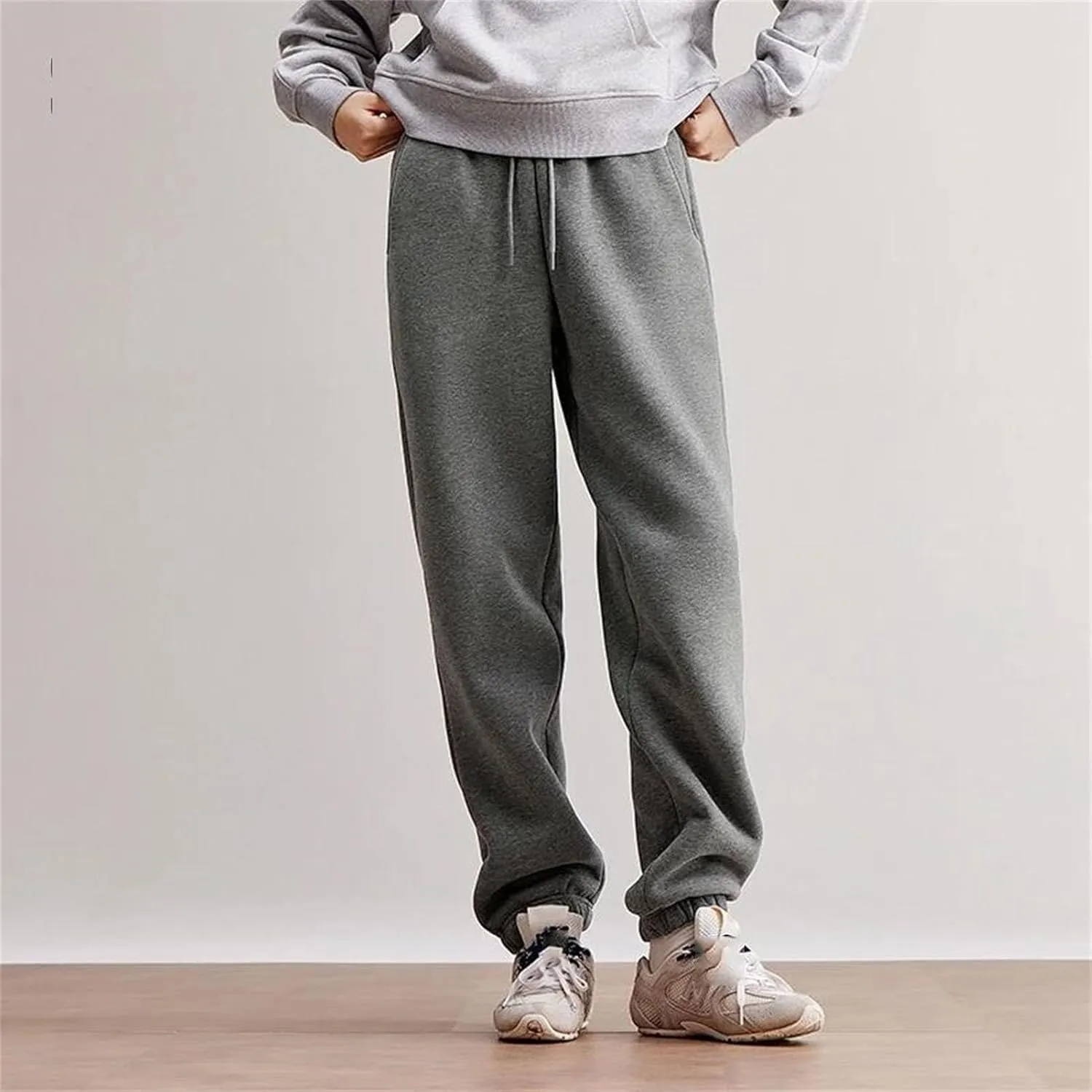 Women's Cuffed Fleece Sweatpants - Thickened Warmth & Elastic Comfort