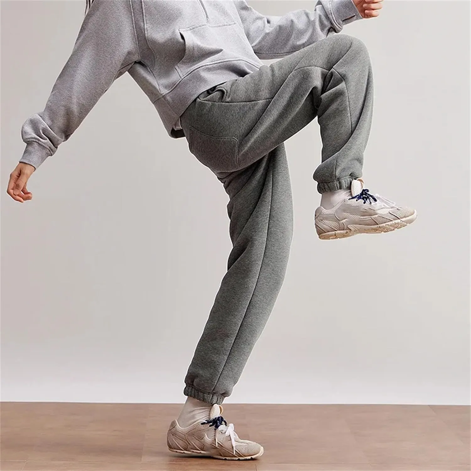 Women's Cuffed Fleece Sweatpants - Thickened Warmth & Elastic Comfort