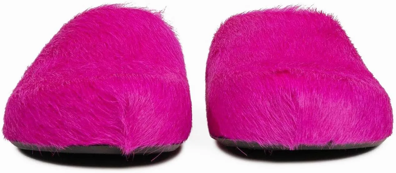 Women's Haired Fur Mules Round Toe Calf Hair Footbed Clogs Comfortable Casual Fall Mule Shoes