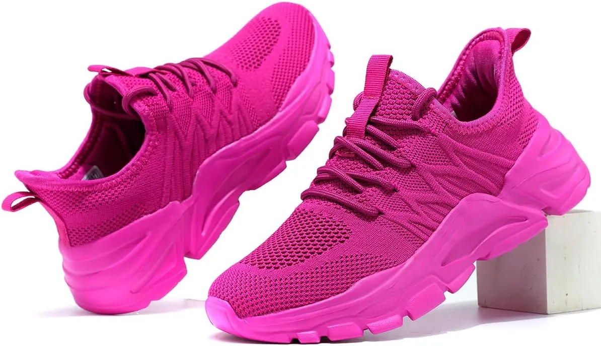 Womens Ladies Walking Tennis Shoes Slip on Lightweight Casual Running Sneakers Soft Sole Comfortable Trainers