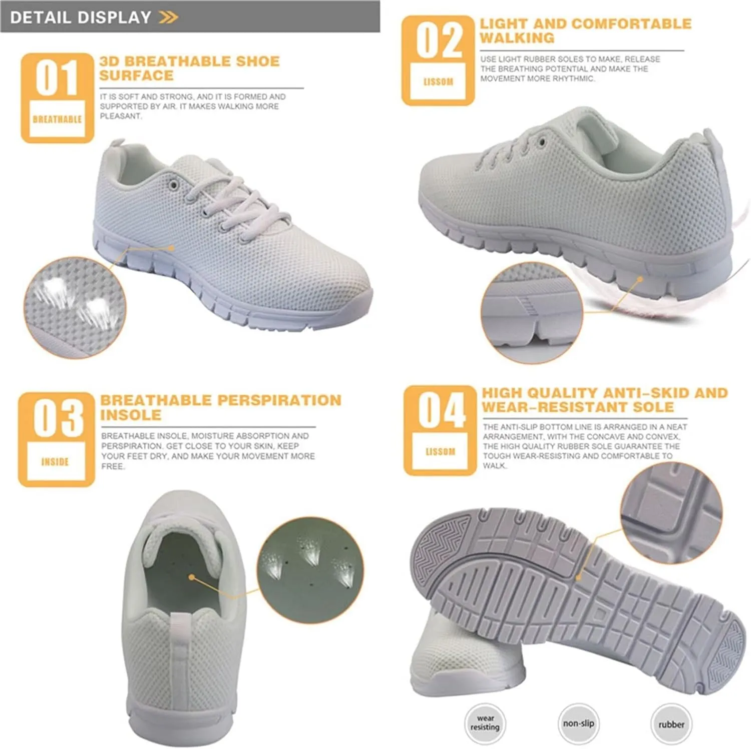 Women's Sneaker Running Shoes Walking Tennis Athletic Lightweight Breathable Mesh Sports Trainer