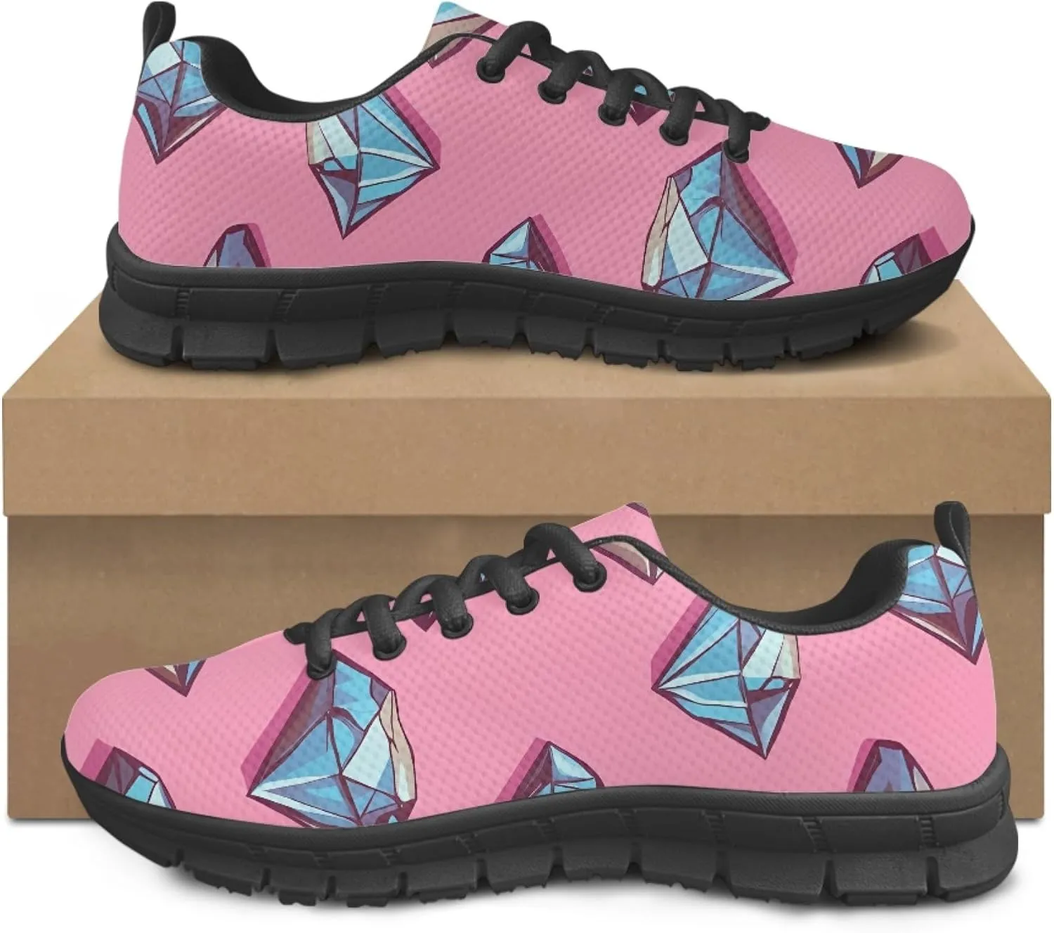 Women's Sports Trainer Running Shoe Teenager Causal Travel Shoes Outdoor Walking Low Heel Lace up Sneakers Breathable Flexible