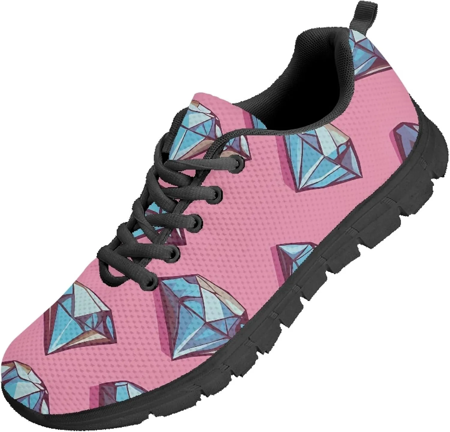 Women's Sports Trainer Running Shoe Teenager Causal Travel Shoes Outdoor Walking Low Heel Lace up Sneakers Breathable Flexible
