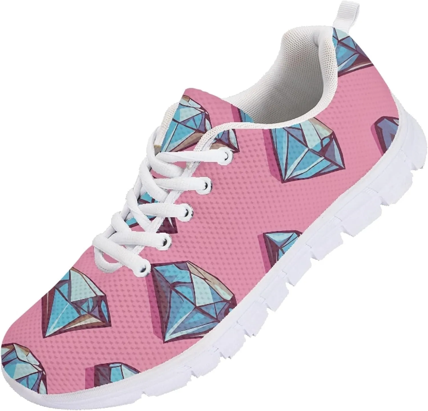 Women's Sports Trainer Running Shoes Adults Causal Travel Shoe Outdoor Walking Low Heel Lace up Sneakers Breathable Flexible for Lady