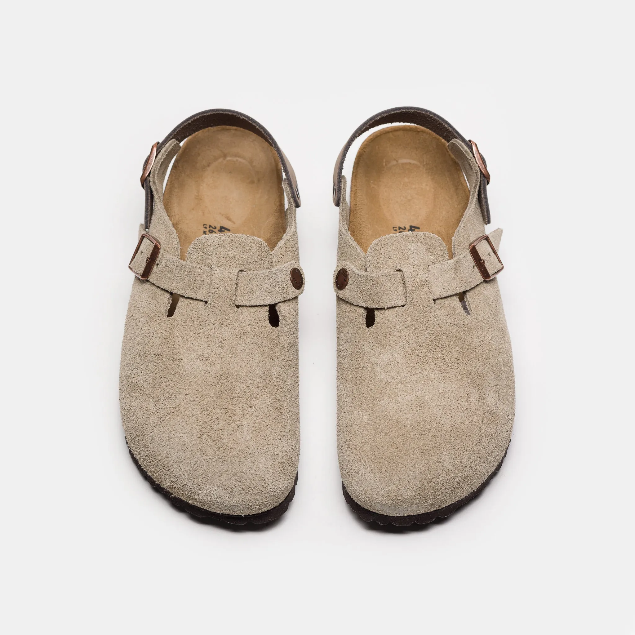 Womens Tokio Suede Clog in Taupe