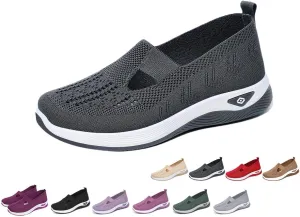 Women's Woven Breathable Soft Sole Shoes Walking Slip on Diabetic Foam Shoes in Sneakers Arch Support，Daily Commuting Shoes