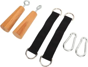 Wooden Pull Up Grips, Strength Trainer Home Gym Upper Body Core Grip Strength Training Handle Pull Up Fitness Accessories Climbing Holds Training Set
