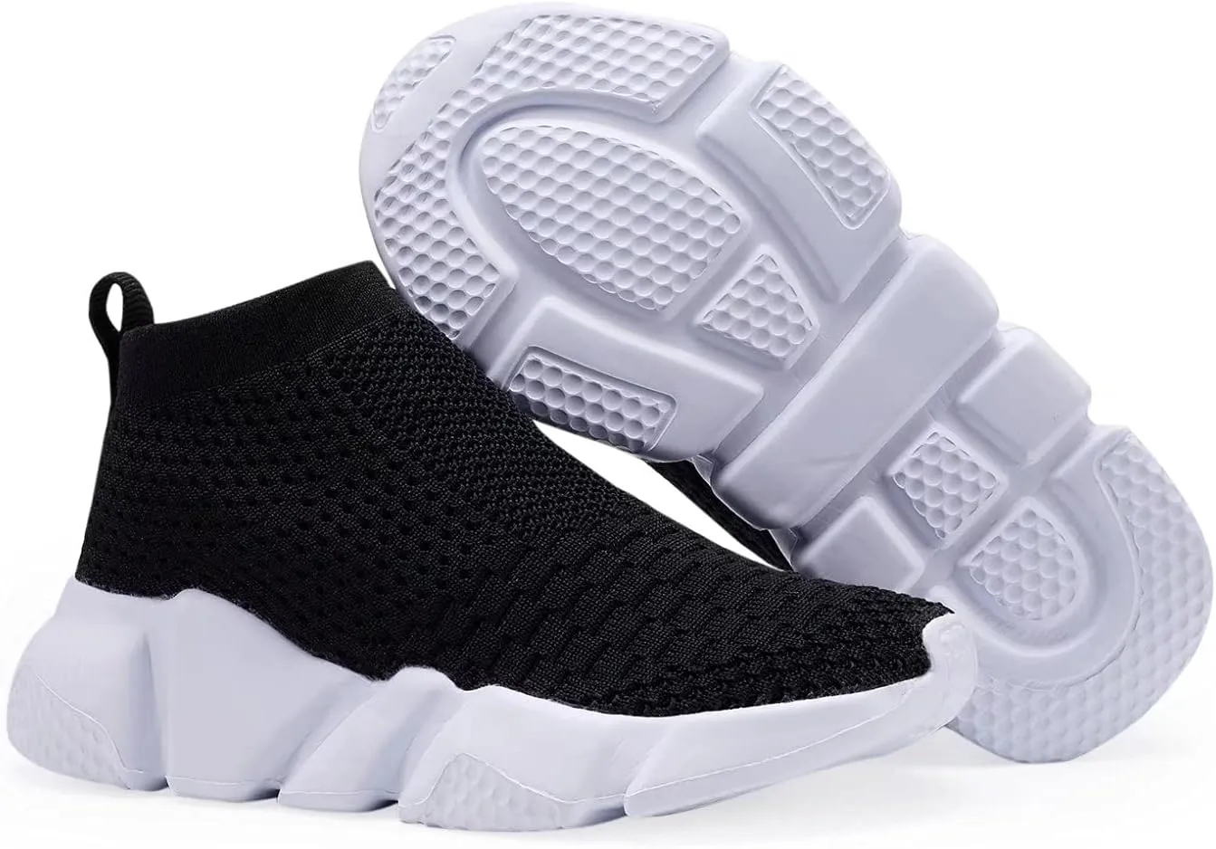 YAVY Kids Sneakers for Boys Tennis Shoes Girls Sock Sneakers for Kids Slip on Shoes Breathable high top Athletic Lightweight Walking Running Shoes