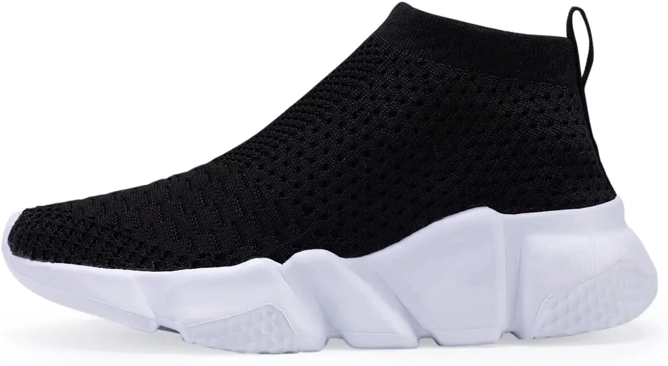 YAVY Kids Sneakers for Boys Tennis Shoes Girls Sock Sneakers for Kids Slip on Shoes Breathable high top Athletic Lightweight Walking Running Shoes
