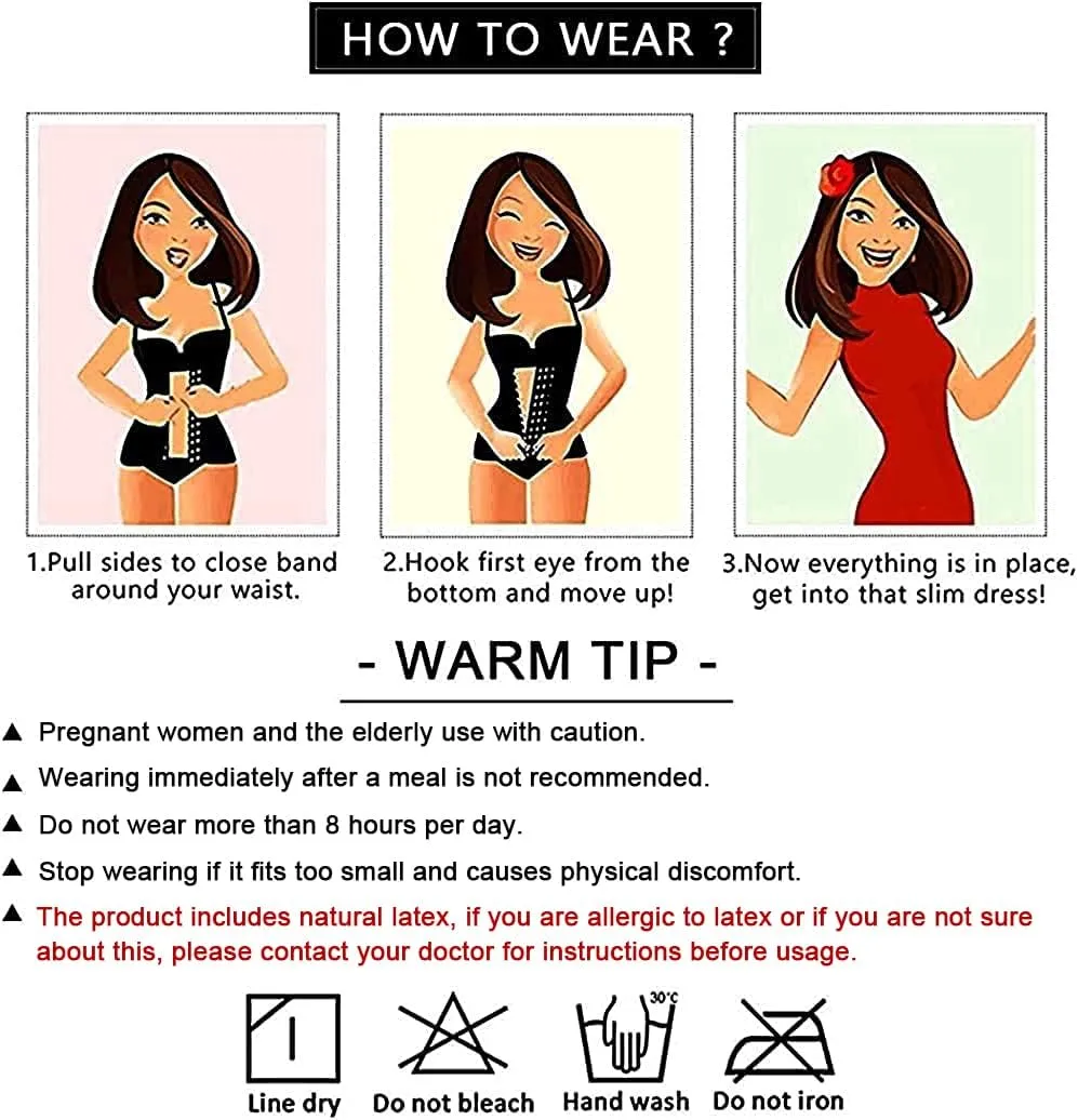 YIANNA Short Torso Waist Trainer Corset for Tummy Control Underbust Sports Workout Hourglass Body Shaper