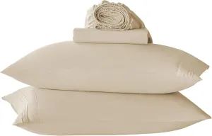 Yibeizi Beige Sheet Set Twin Size, Kids Bedsheets Microfiber Deep Pocket Cute Bed Sheet & Pillowcase Sets 3 Pieces