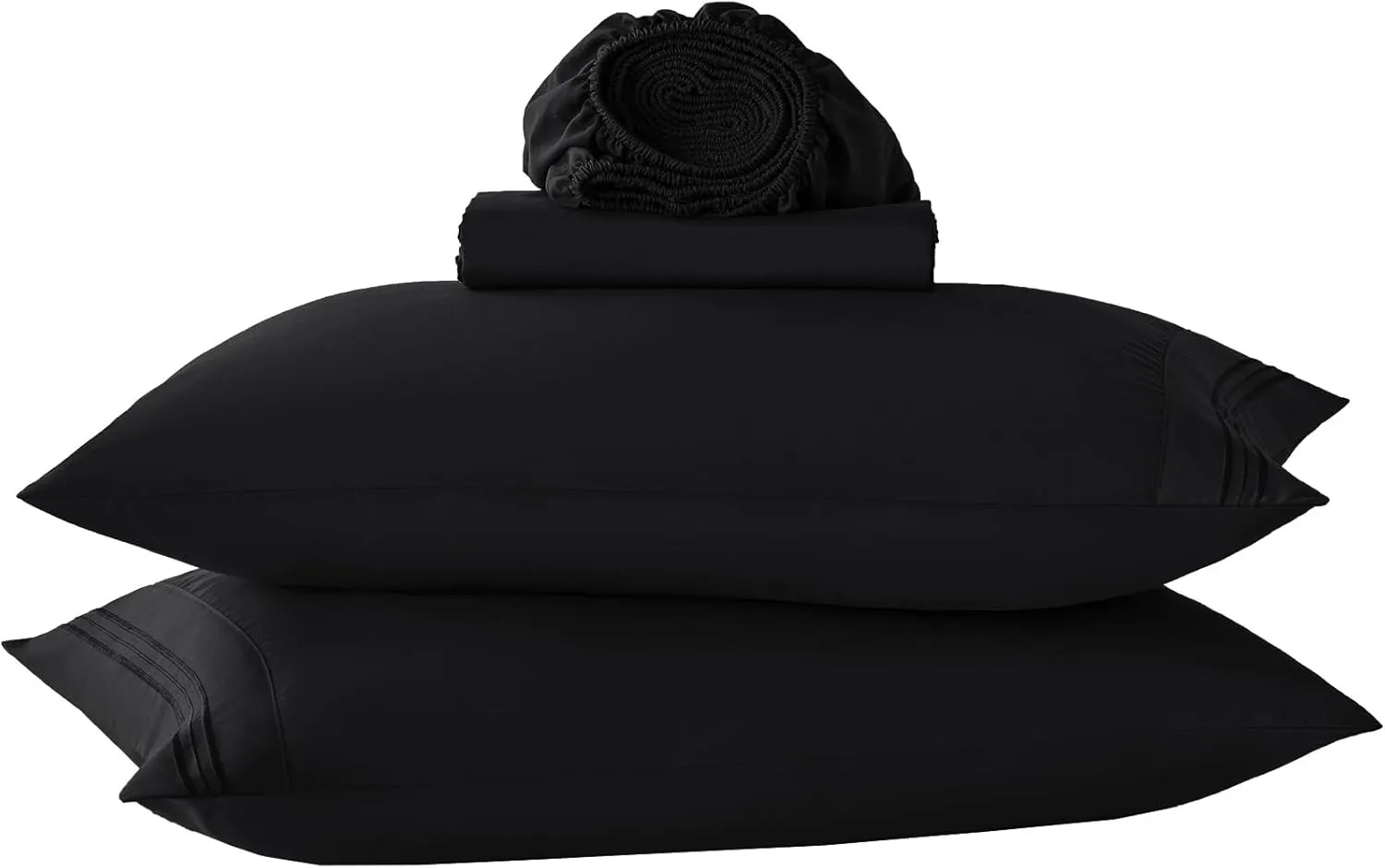 Yibeizi Black Sheet Set Twin Size, Kids Bedsheets Microfiber Deep Pocket Cute Bed Sheet & Pillowcase Sets 3 Pieces