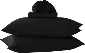 Yibeizi Black Sheet Set Twin Size, Kids Bedsheets Microfiber Deep Pocket Cute Bed Sheet & Pillowcase Sets 3 Pieces