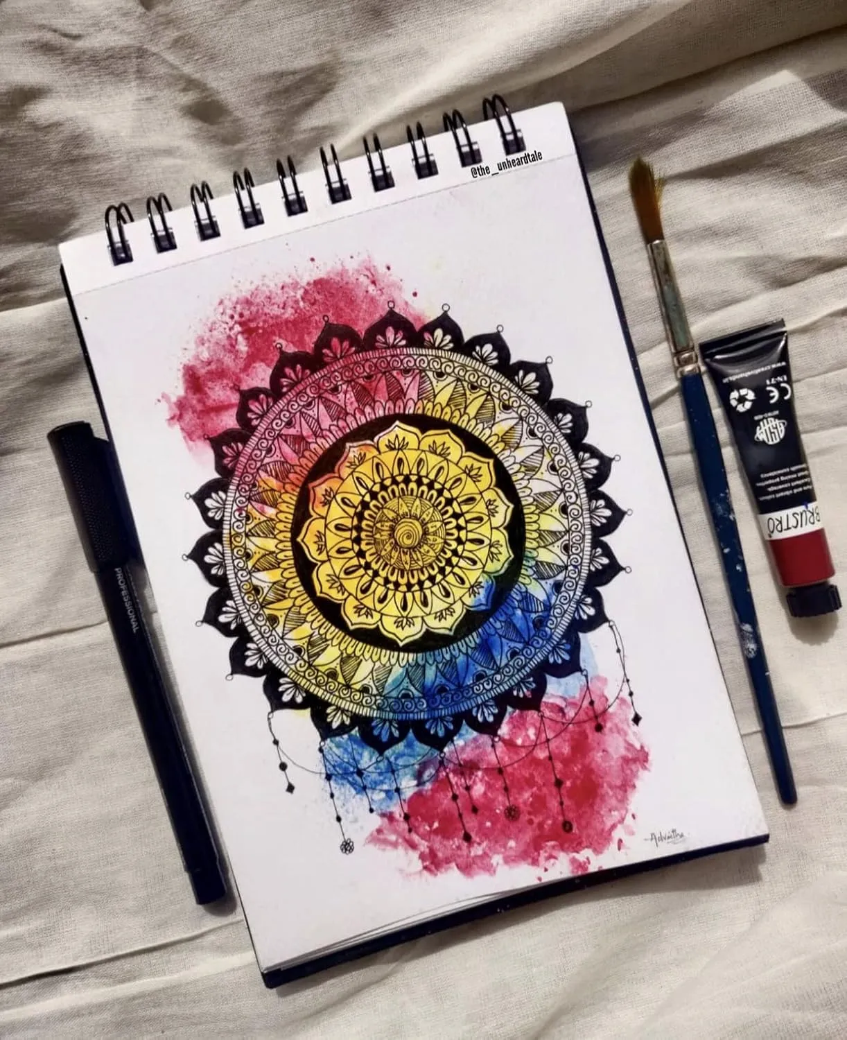 Zen Sangam A3 Artists' Watercolor Wiro Journal - 25 Sheets(50 Pages) - 245GSM 20% Cotton Cold Pressed Watercolour Paper - Spiral Watercolor Book (Landscape)