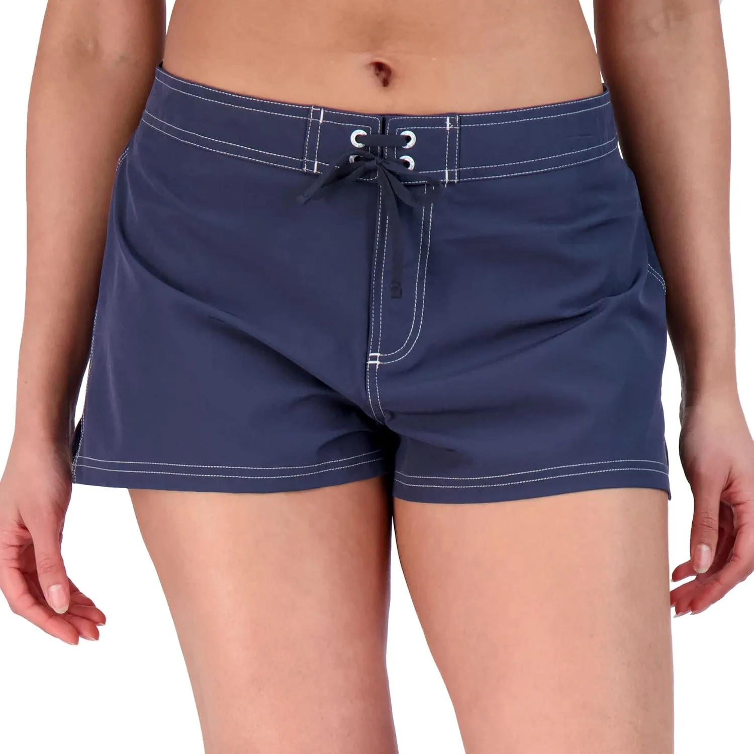 ZeroXposur Womens Swim Shorts with Liner – Black Swim Shorts for Women - Adjustable Stretch Waistband and Back Pocket