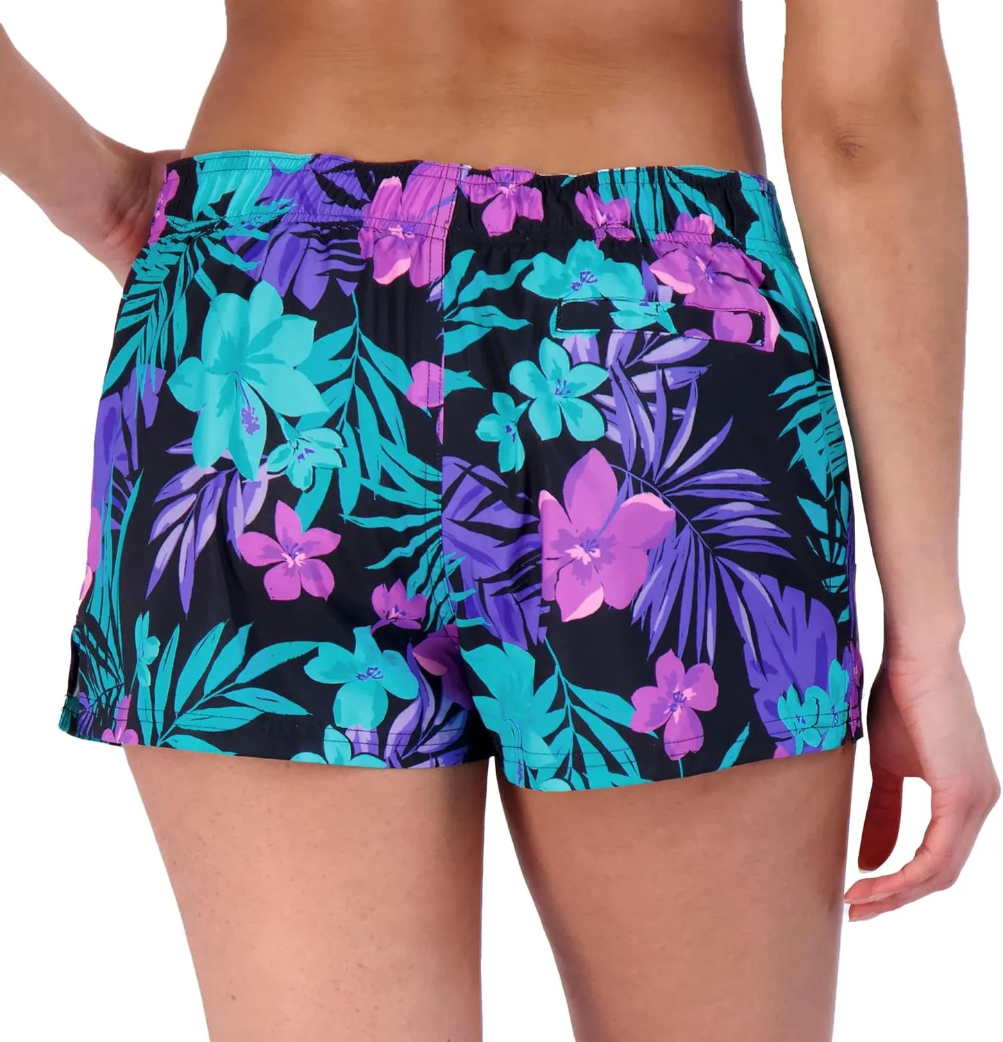 ZeroXposur Womens Swim Shorts with Liner – Black Swim Shorts for Women - Adjustable Stretch Waistband and Back Pocket